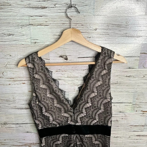 JS collections lace black brown cream size 4 dress - Picture 7 of 9